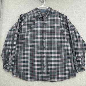 CE Schmidt Shirt Mens 2XL Blue Plaid Button Up Long Sleeve Outdoor Workwear